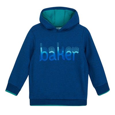 Boys' blue logo print hoodie